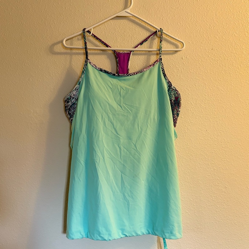 Fabletics Teal Activewear Cutout Tank
